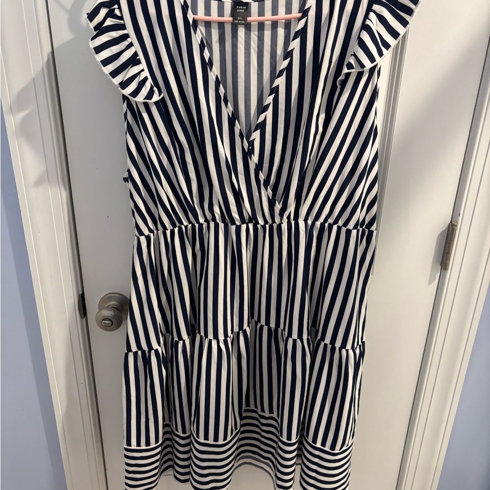 SHEIN Black and White Striped Dress